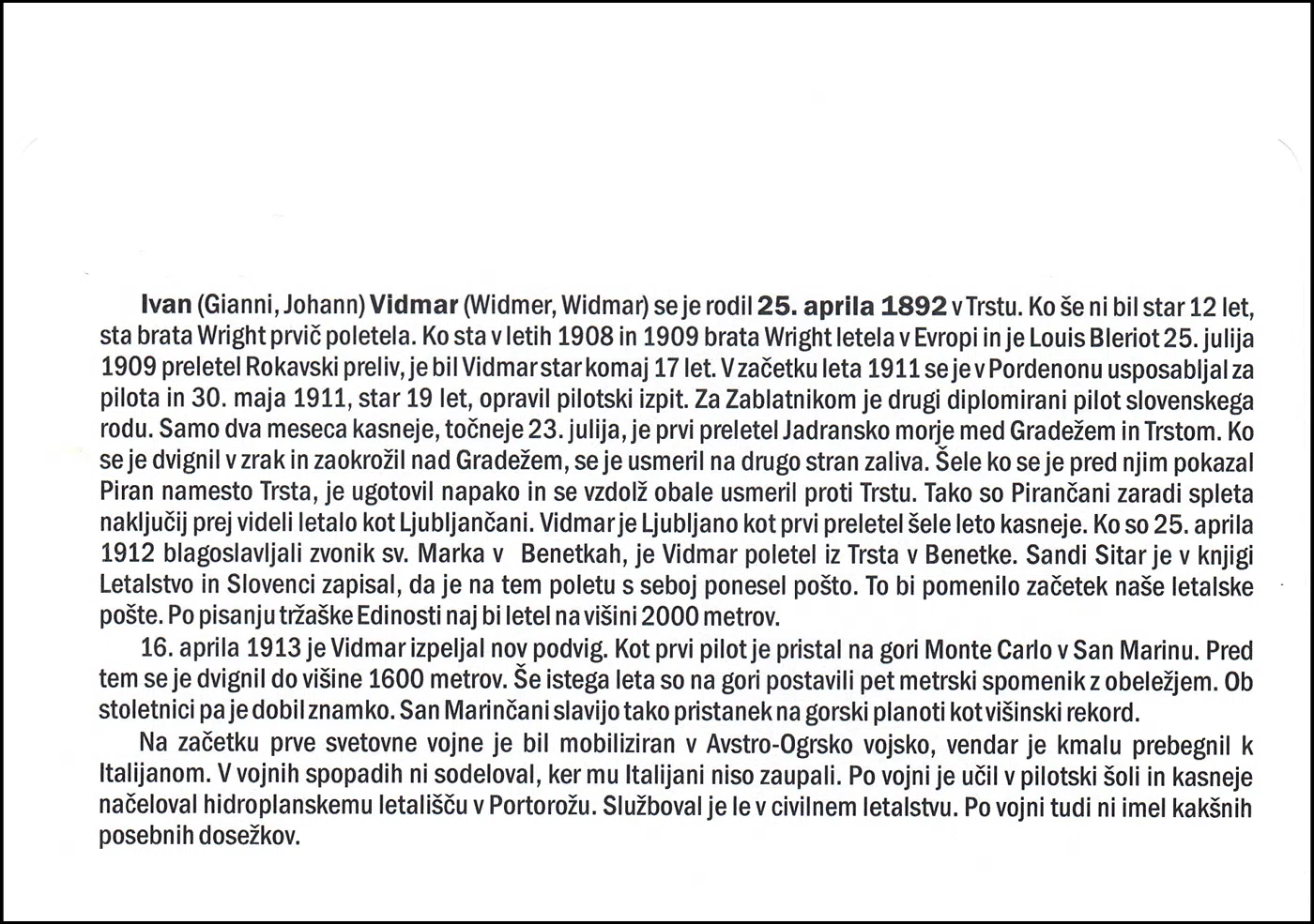 125 LET ROJSTVA IVANA VIDMARJA 1892 - 2017